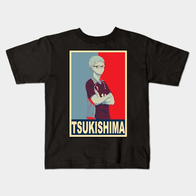 Kei Tsukishima - Haikyuu Kids T-Shirt by Jack Jackson